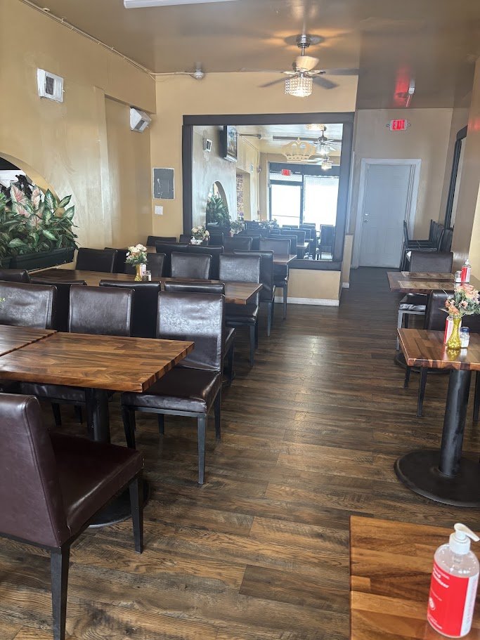 Counter service area inside a casual family restaurant.
